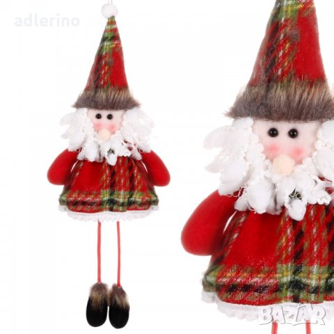 Висящ Дядо Коледа, висулка за елха, 40 см, червен, висулка, Коледна декорация, снимка 4 - Декорация за дома - 34534234