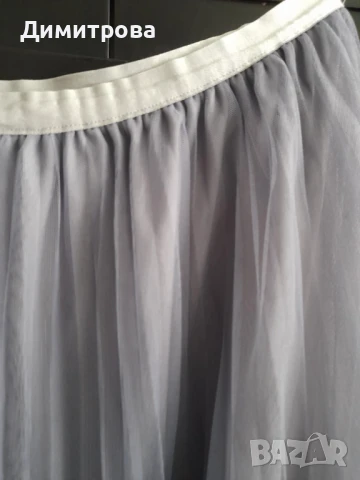 Дълга пола тюл в сиво размер 38 Mohito, снимка 4 - Поли - 50988403