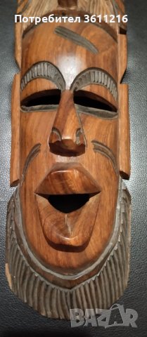 Дървена маска , снимка 4 - Антикварни и старинни предмети - 39394571