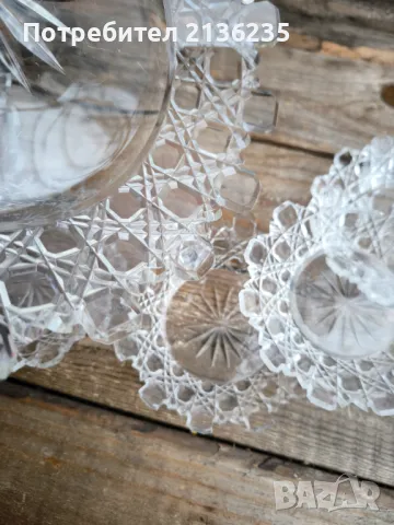 Антикрен комплект кристал и сребро , снимка 7 - Антикварни и старинни предмети - 49897220