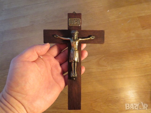 Стар кръст разпятие Христово, Исус Христос 20 х 13 см  , снимка 2 - Други ценни предмети - 35333838