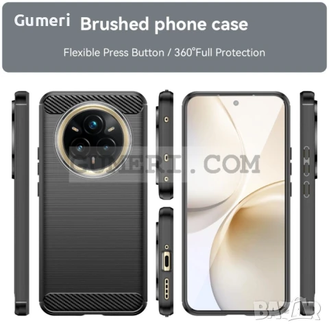  Realme 14 Pro+ 5G Противоударен Силиконов Гръб - Карбон, снимка 5 - Калъфи, кейсове - 50504531
