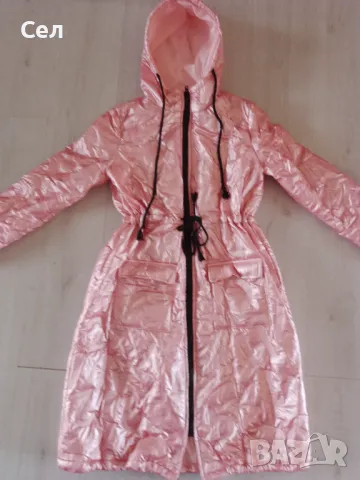 Розово дълго яке Л-ХЛ, снимка 2 - Якета - 47911217