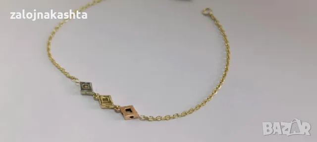 Нова-Златна гривна-1,55гр/14кр, снимка 5 - Гривни - 48892751