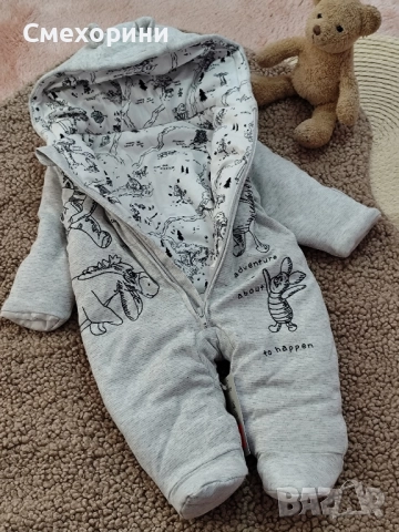 0-3 месеца, нов памучен ескимос Джордж с Мечо Пух, унисекс, снимка 2 - Бебешки ескимоси - 52487553