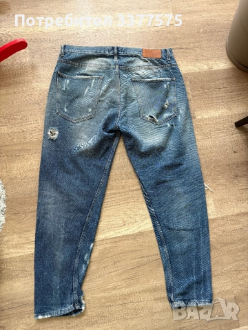 ZARA мъжки скъсани дънки , снимка 2 - Дънки - 52178469