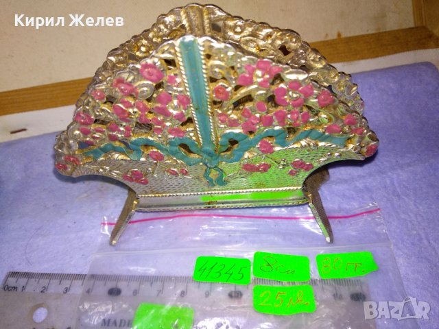 Стара РУСКА СССР МЕТАЛНА ФЛОРАЛНО ОРНАМЕНТИРАНА НАСТОЛНА ПОСТАВКА За ПИСМА БЕЛЕЖКИ САЛФЕТКИ 41345, снимка 4 - Антикварни и старинни предмети - 43828016