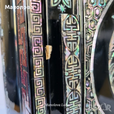 Корейска кутия за бижута инкрустирана със седеф., снимка 6 - Антикварни и старинни предмети - 51900483