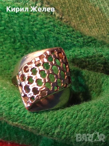 СРЕБЪРЕН БЕЛ ЕПОК СТИЛ СТАР КРАСИВ ПРЪСТЕН СРЕБРО 925 АЖУРНА РЪЧНА ИЗРАБОТКА 25157, снимка 2 - Пръстени - 35828351