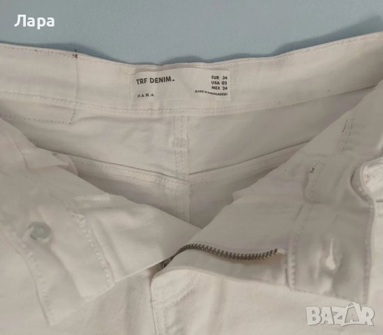 Ярко бели къси панталонки с висока талия Zara Trafaluc, снимка 3 - Къси панталони и бермуди - 40630315
