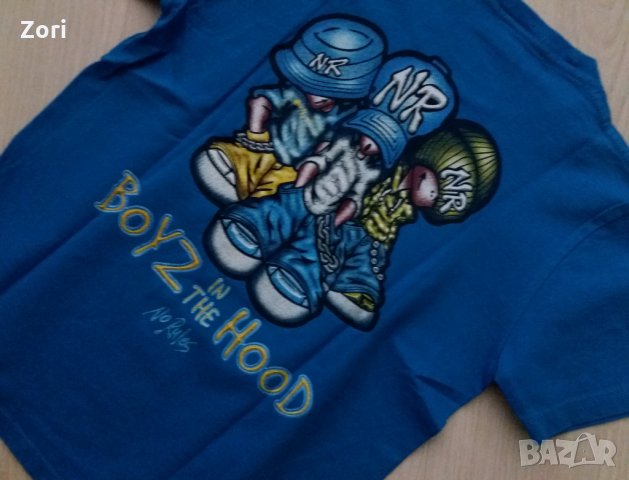 Синя тениска BOYZ IN THE HOOD, снимка 2 - Детски тениски и потници - 26279392