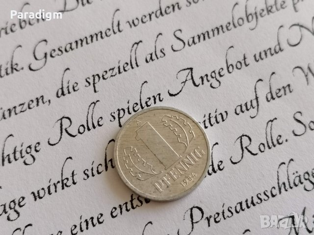 Монета - Германия - 1 пфениг | 1984г.; серия А, снимка 1 - Нумизматика и бонистика - 38501132