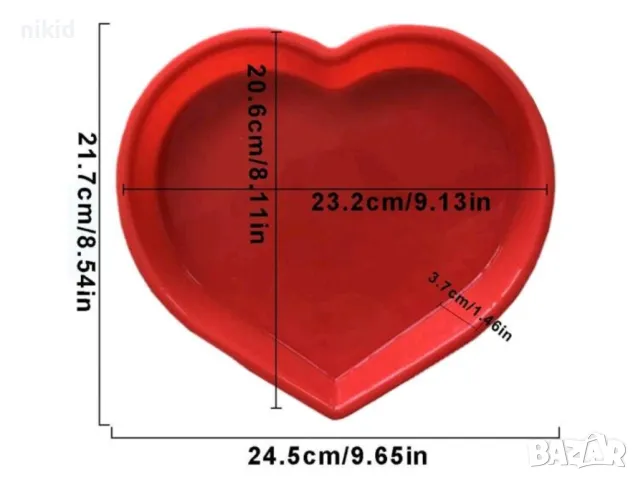 Голямо сърце силиконова форма за направа печене кекс торта желиран сладкиш, снимка 3 - Форми - 21183613