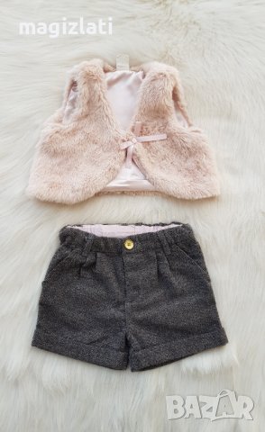 Детски сет H&M пухен елек къси панталони и боти 9-12 месеца, снимка 6 - Жилетки и елечета за бебе - 43388866