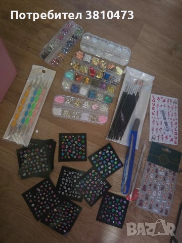 продавам нов комплект за декорация на маникюр , снимка 3 - Продукти за маникюр - 50861246