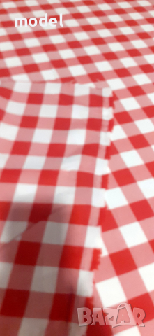 Плат за покривки,червено, синьо, каре, снимка 4 - Покривки за маси - 36535078