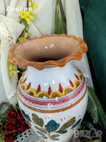 Ваза от Италия ръчно рисувана , снимка 7 - Вази - 52642734