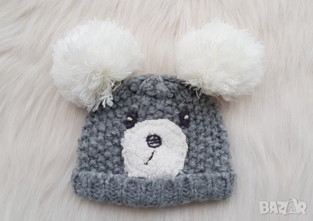 Зимна шапка за бебе 0-3 месеца