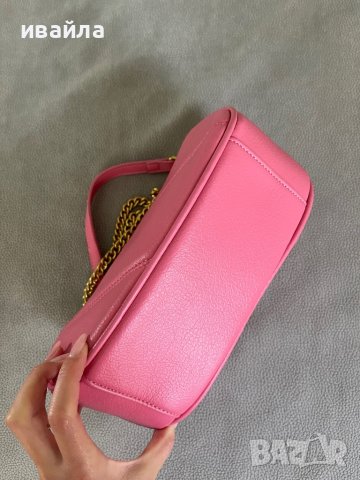Розова дамска чанта със златен синджир , снимка 6 - Чанти - 42933611
