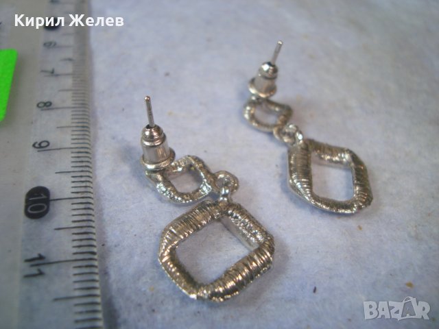 КРАСИВИ ФИНИ СРЕБРИСТИ КРИСТАЛНИ ФЕШЪН АРТ ОБЕЦИ 31362, снимка 4 - Обеци - 38065413