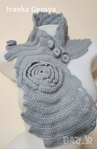 Дамски комплект от шал-яка и ръкавици без пръсти, снимка 2 - Шалове - 52132497