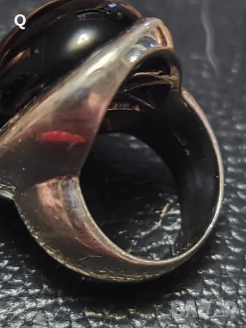 стар сребърен пръстен с камък , снимка 3 - Пръстени - 50276783