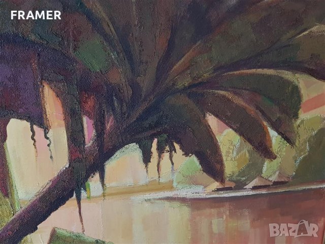 Картина 1977 Мираж от H. NDINDA Красив екзотичен пейзаж, снимка 4 - Картини - 32350567