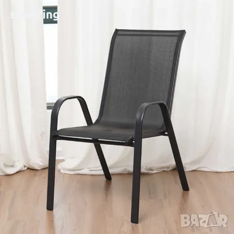 Градински комплект – маса с 2 стола плат цвят черни, снимка 5 - Градински мебели, декорация  - 49750603