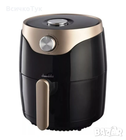 ✨Фритюрник DECAKILA Air Fryer, 3.5 L, 1350 W, Черен 