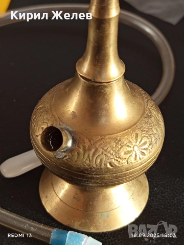 Винтидж мини месингово наргиле с красиви орнаменти за КОЛЕКЦИЯ ДЕКОРАЦИЯ 51079, снимка 6 - Други ценни предмети - 51760274