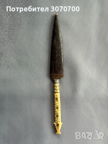 Османска ,Хайдушка Кама , Нож ,Каракулак сребърни набивки Автентична, снимка 2 - Антикварни и старинни предмети - 53587469