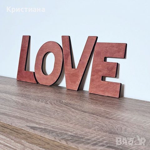 Дървен надпис LOVE, снимка 2 - Други - 37839436