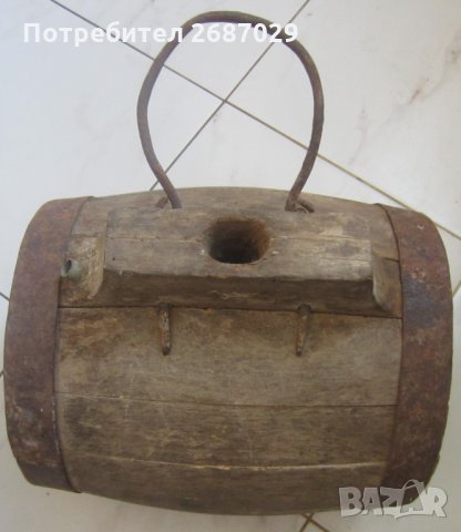 Конски дървен бъкел за битов кът, буре бърдук с дръжка, снимка 7 - Други - 32387823