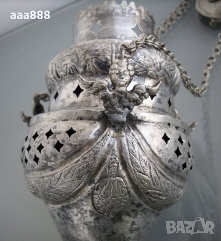 Старинно кандило сребро 19 век, снимка 10 - Антикварни и старинни предмети - 27961320