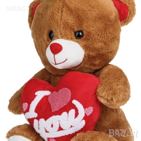 Плюшено мече с червено сърце I Love You за Свети Валентин 40 см_1245259, снимка 3 - Плюшени играчки - 53370793