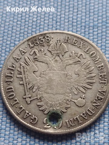 Сребърна монета 20 кройцера 1838г. Фердинанд първи Будапеща Австрийска империя 13700, снимка 9 - Нумизматика и бонистика - 42967775