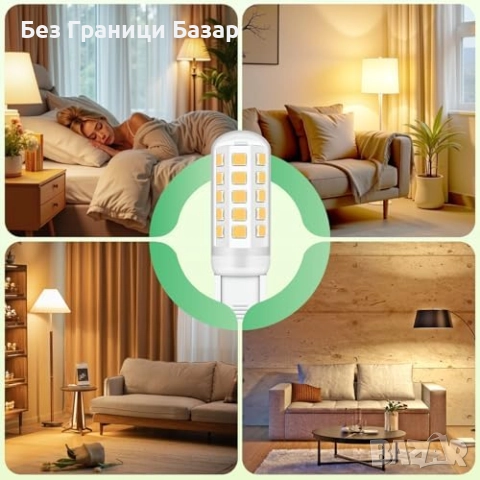 Нови G9 LED крушки 3W 510lm топла светлина 3000K 6 броя комплект осветление дом, снимка 8 - Крушки - 51608806