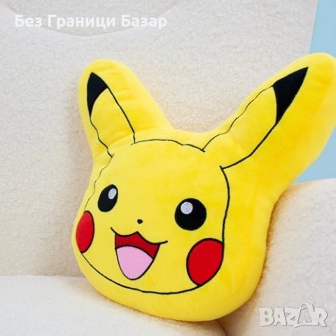 Новa Официална Pokémon възглавница Пикачу – мека и пухкава декоративна, снимка 4 - Възглавници - 51996222