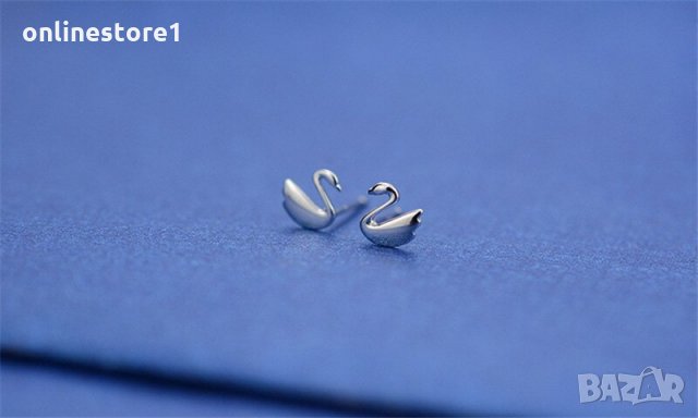 Сребърни Обеци Сваровски - 925 печат сребро BA210, снимка 3 - Обеци - 28147583