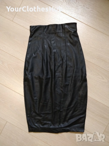 Крем от рози XS size Дамска кожена пола, снимка 4 - Поли - 53283105