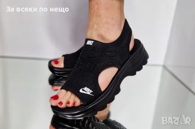 Nike Дамски Черни Блестящи Сандали Найк Код P598, снимка 6 - Сандали - 50427766