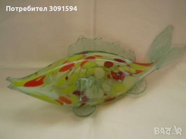 Стара фигура на риба многоцветно стъкло, снимка 7 - Антикварни и старинни предмети - 36913273