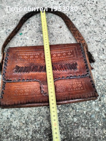 Стара дамска чанта от естествена кожа, снимка 2 - Антикварни и старинни предмети - 43685018