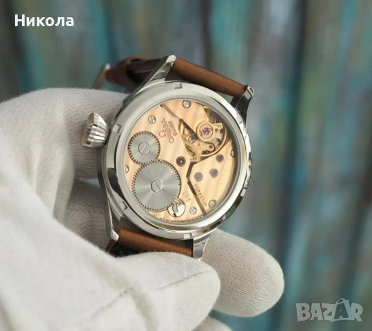 Мехеничен часовник с дамасков циферблат, ръчно навиване, снимка 5 - Мъжки - 52348598