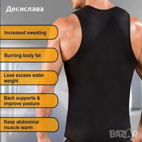 Стягащ фитнес термо елек Jingba Support Fiery Sports Shapewear for Men, снимка 4 - Спортни дрехи, екипи - 52887511