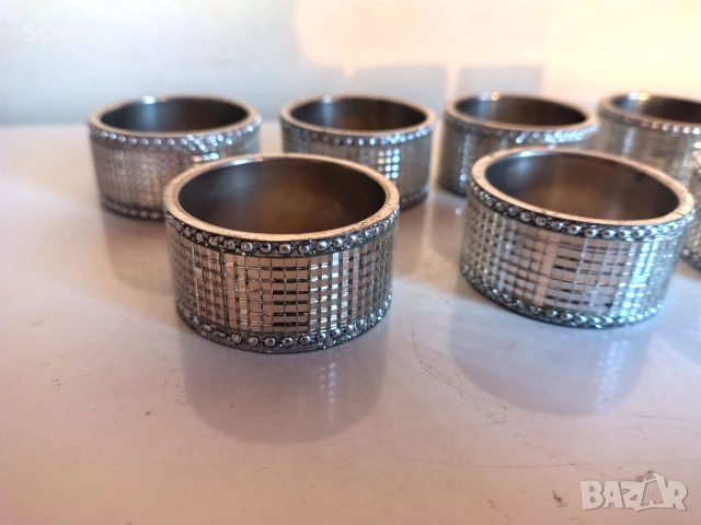 Посребрени Пръстени За Салфетки Със Кристали, снимка 2 - Други - 53228338