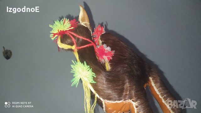 Голяма кожена фигура камила с косъм, снимка 4 - Статуетки - 43134790