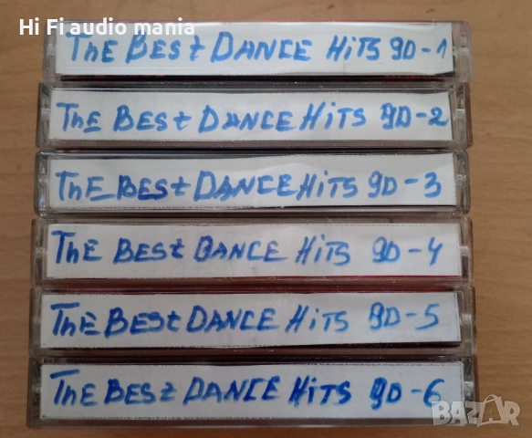 Продавам 6 броя аудио касети с диско хитове от 90 г
