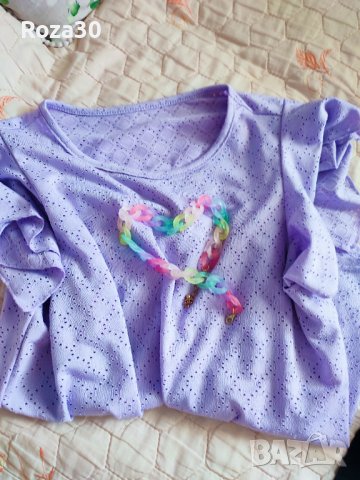 виолетова блуза, снимка 4 - Тениски - 36923489