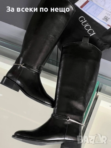 Gucci Дамски Зимни Кожени Ботуши - 2 Налични Цвята Код E1080, снимка 4 - Дамски ботуши - 52347675